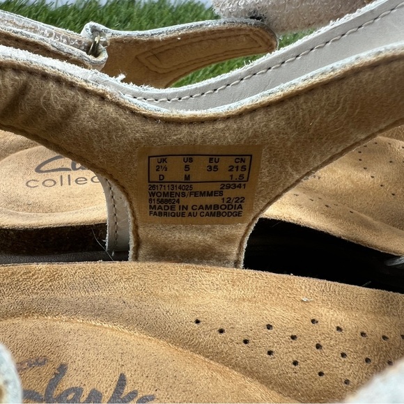 Clarks Collection Womens 5M White April Cove Open Toe Sandal Hook and Loop - Picture 6 of 10